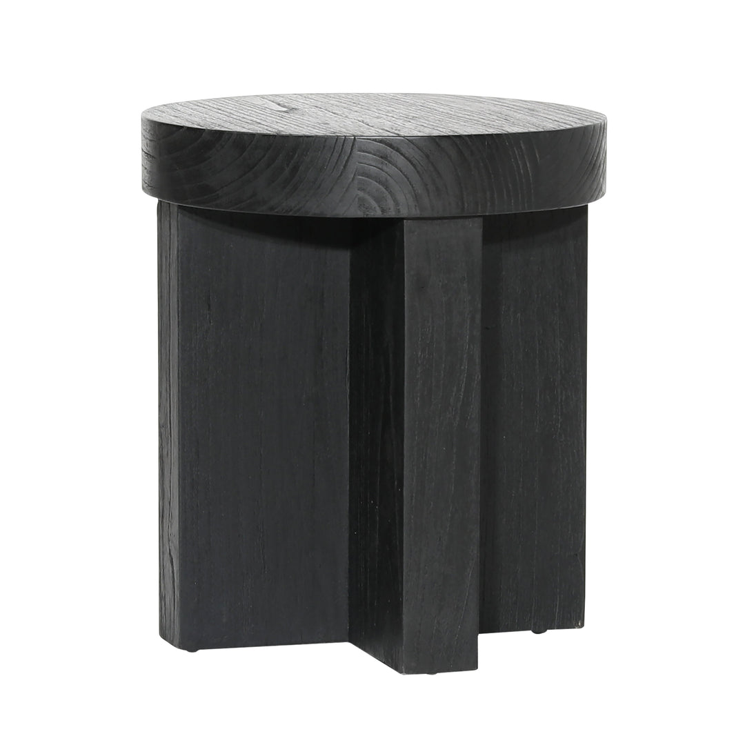 Elegant Mid-Century Modern Side Table in Matt Black