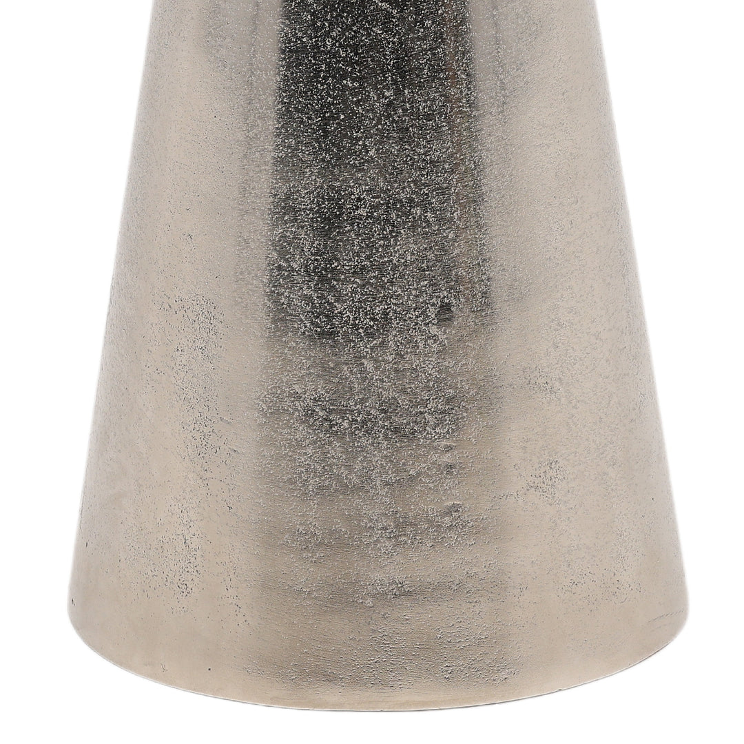 Elegant Petite Silver-Toned Accent Table