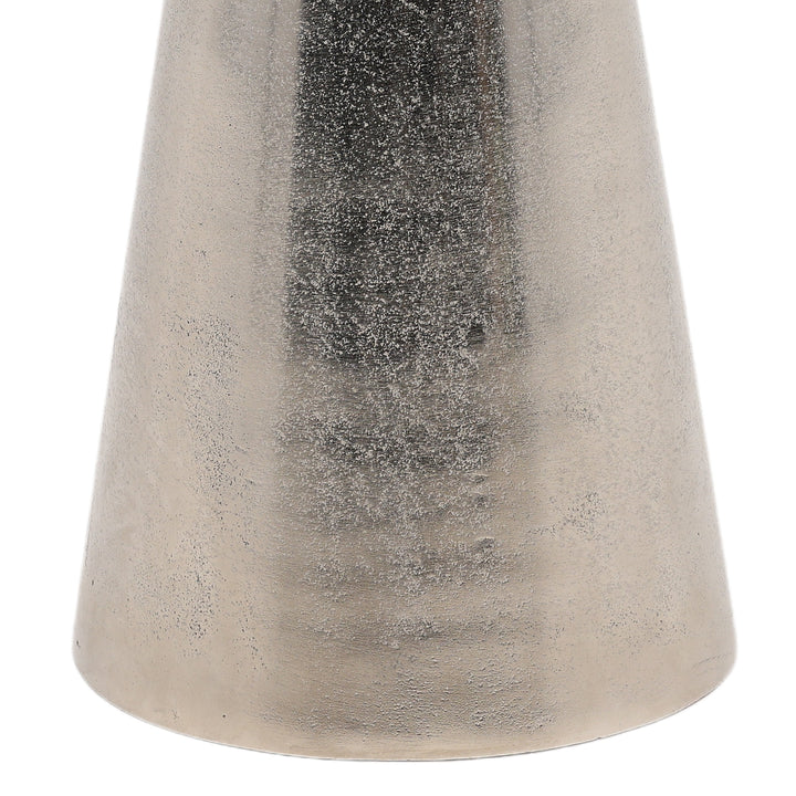 Elegant Petite Silver-Toned Accent Table