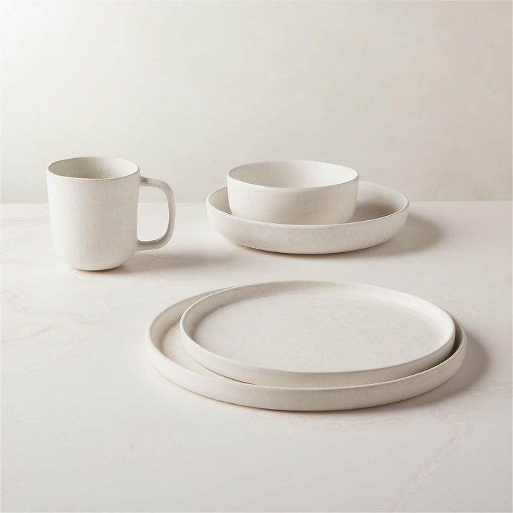 Drift White Serving Bowl with Reactive Glaze