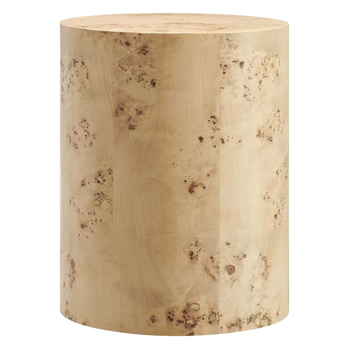 Burlin Round Side Table Natural Burl