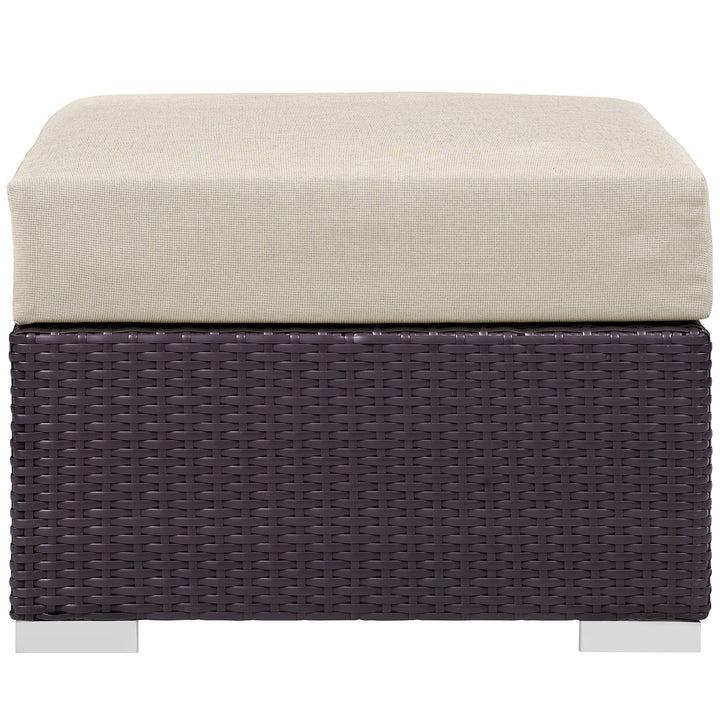 Coastal Outdoor Patio Fabric Square Ottoman