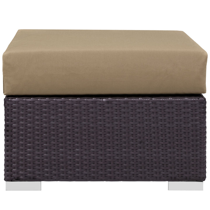 Coastal Outdoor Patio Fabric Square Ottoman