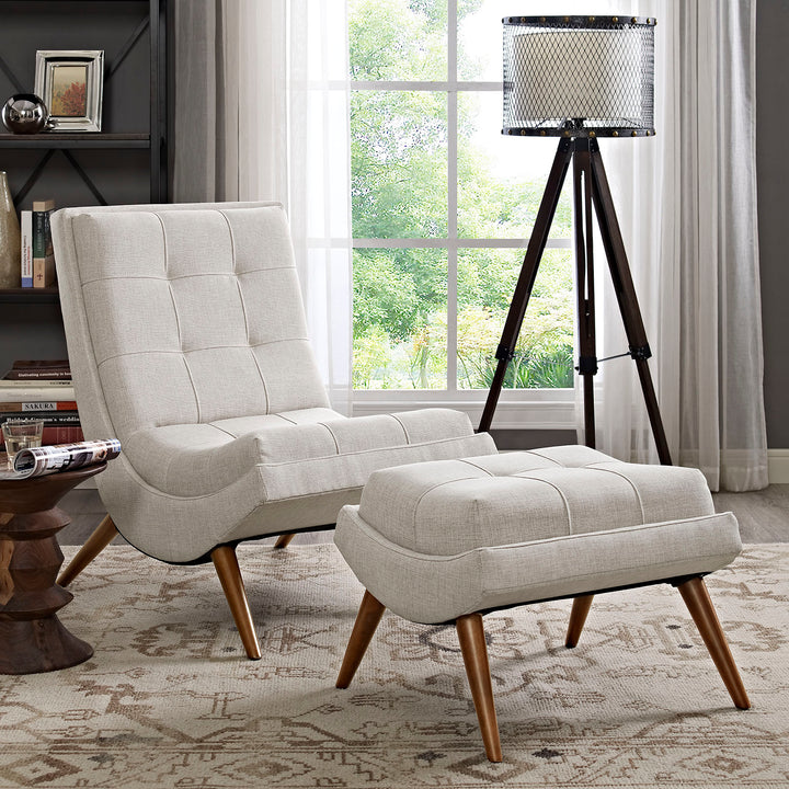 Prome Lounge Chair and Ottoman Set