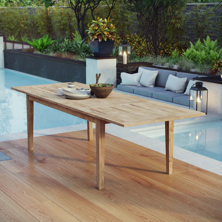 Monarch Expandable Exterior Patio Teak Dining Table