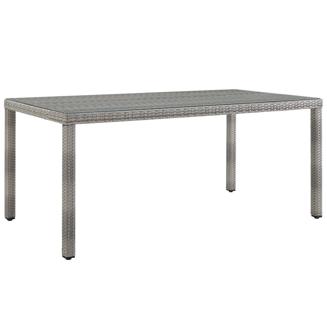 Aria 68" Outdoor Patio Wicker Rattan Dining Table