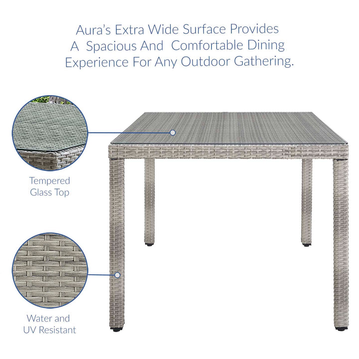 Aria 68" Outdoor Patio Wicker Rattan Dining Table