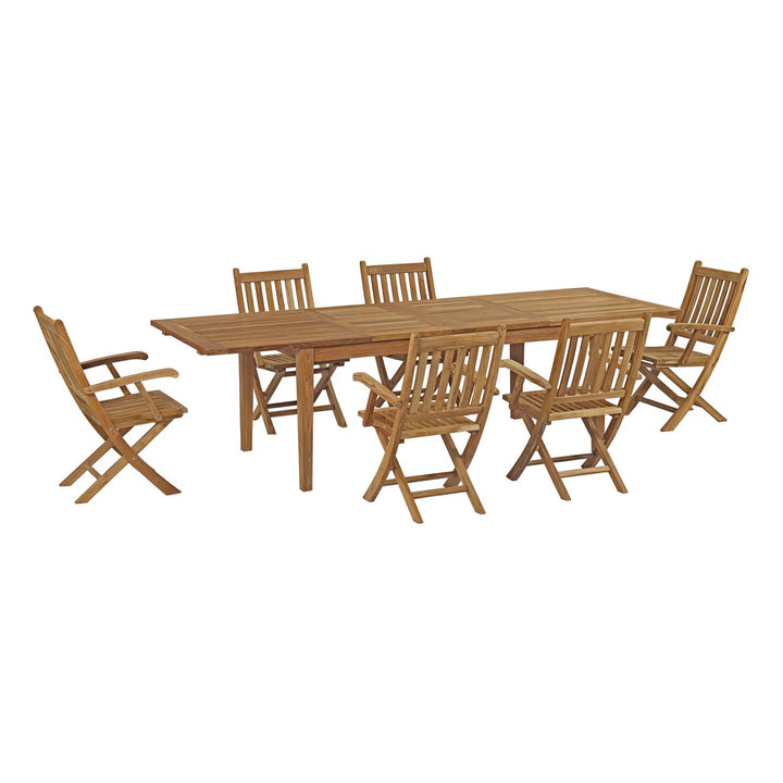 Malibu 7 Piece Outdoor Patio Teak Dining Set