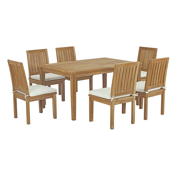 Malibu 7 Piece Outdoor Patio Teak Dining Set