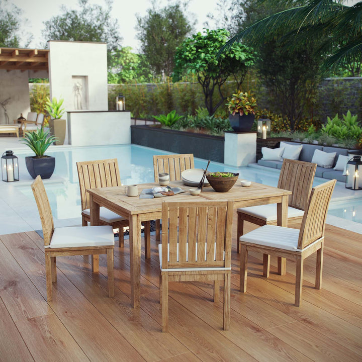 Malibu 7 Piece Outdoor Patio Teak Dining Set