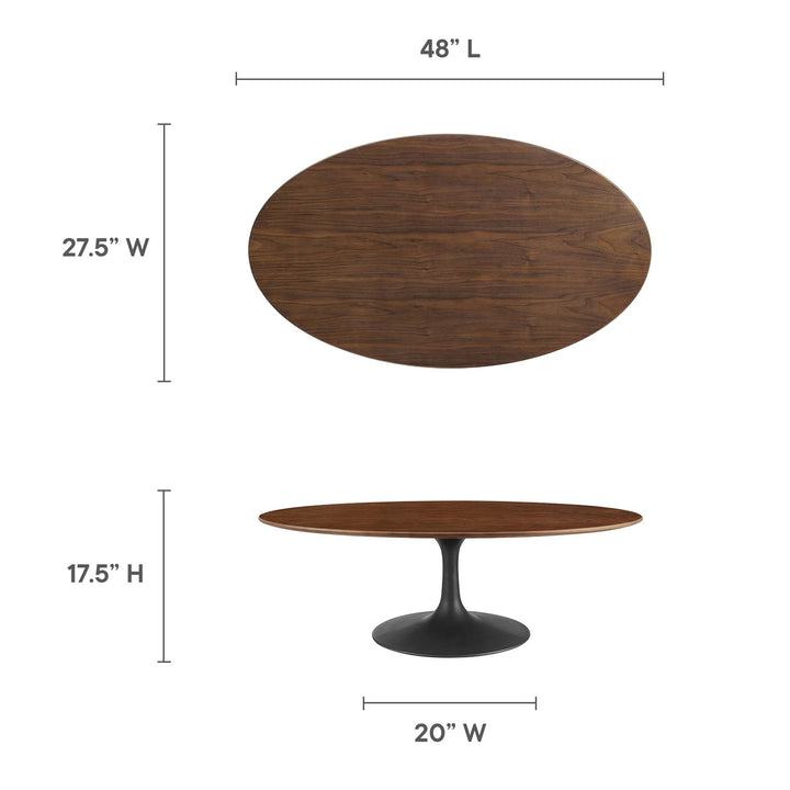 Linden 48" Oval Wood Grain Coffee Table