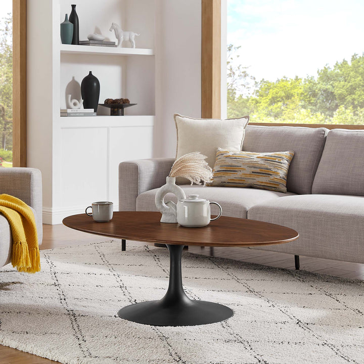 Linden 48" Oval Wood Grain Coffee Table