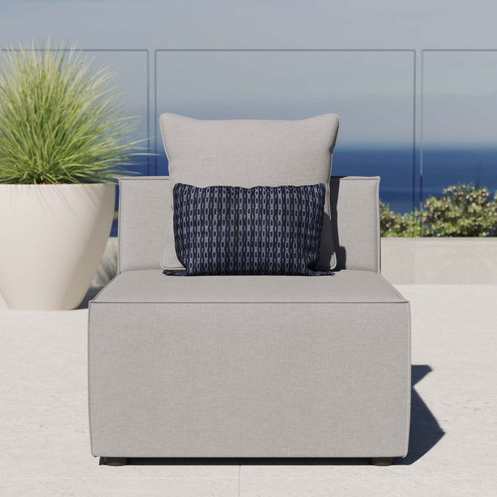 Summit Outdoor Patio Upholstered Sectional Sofa Armless Chair