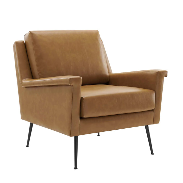 Peake Vegan Leather Armchair - Tan