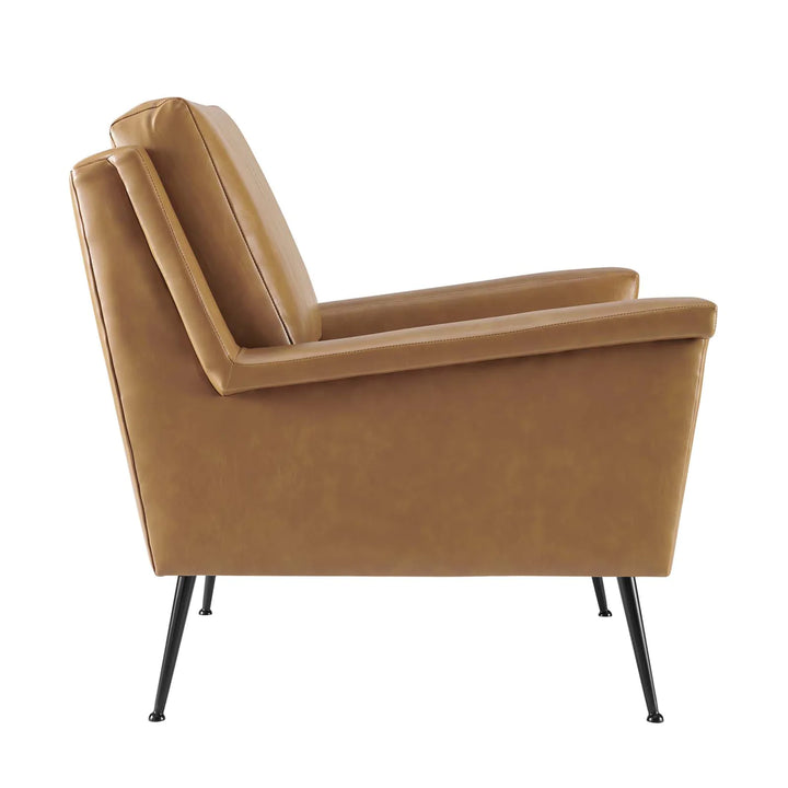 Peake Vegan Leather Armchair - Tan