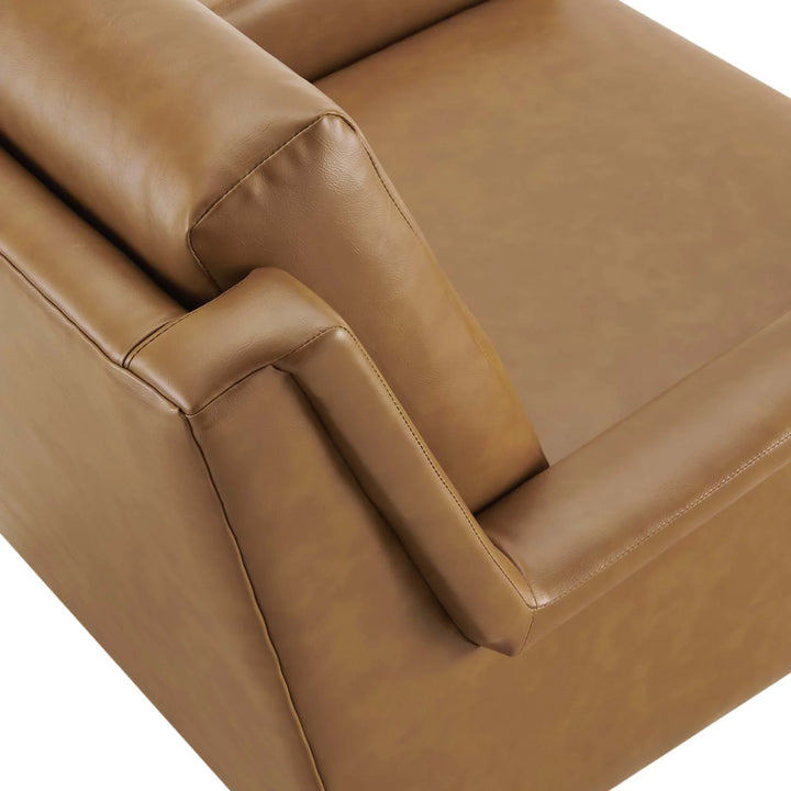 Peake Vegan Leather Armchair - Tan