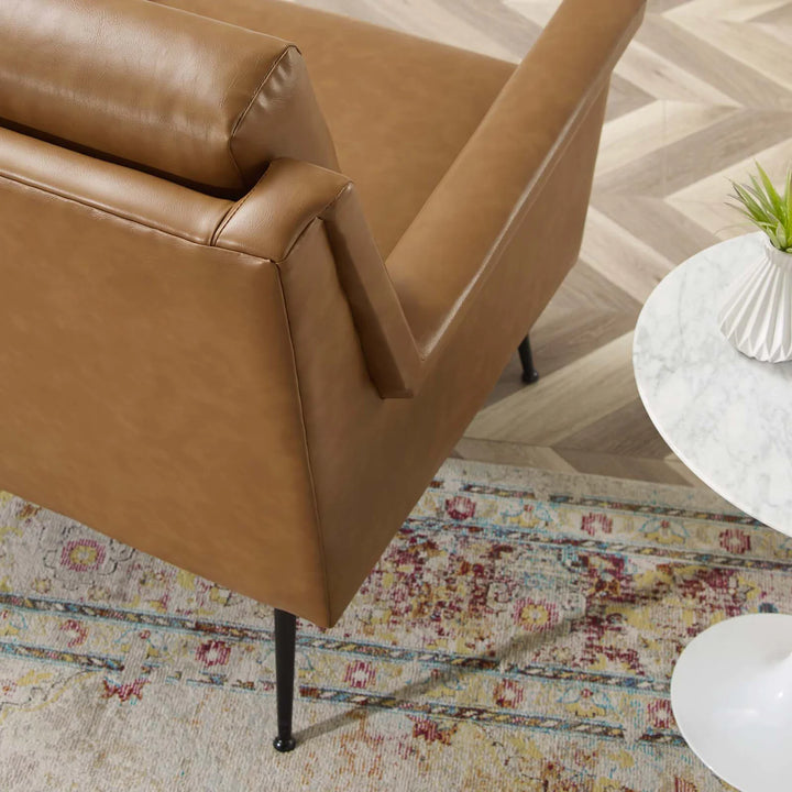 Peake Vegan Leather Armchair - Tan