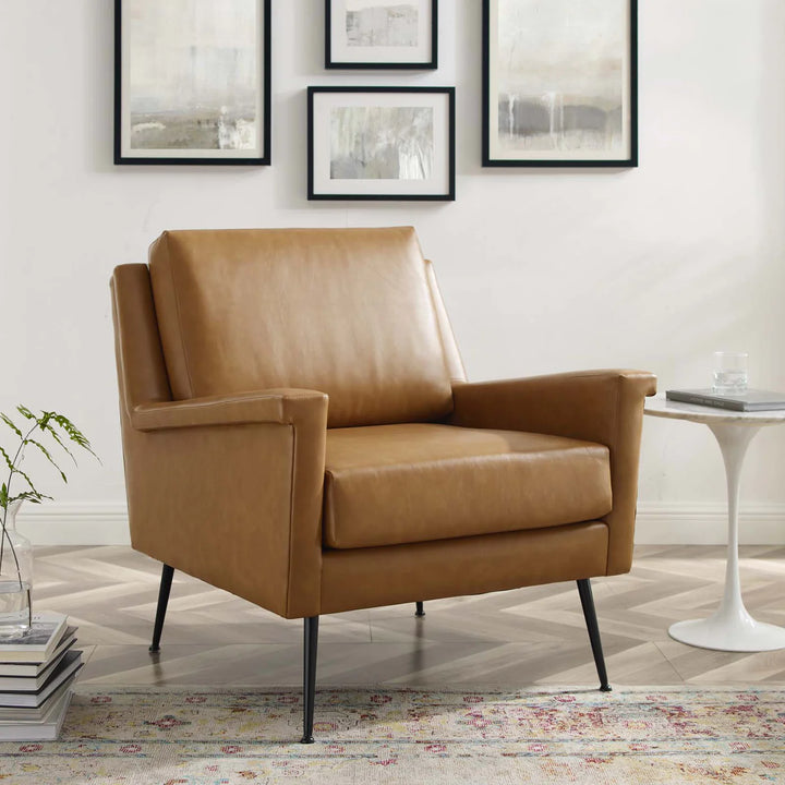 Peake Vegan Leather Armchair - Tan