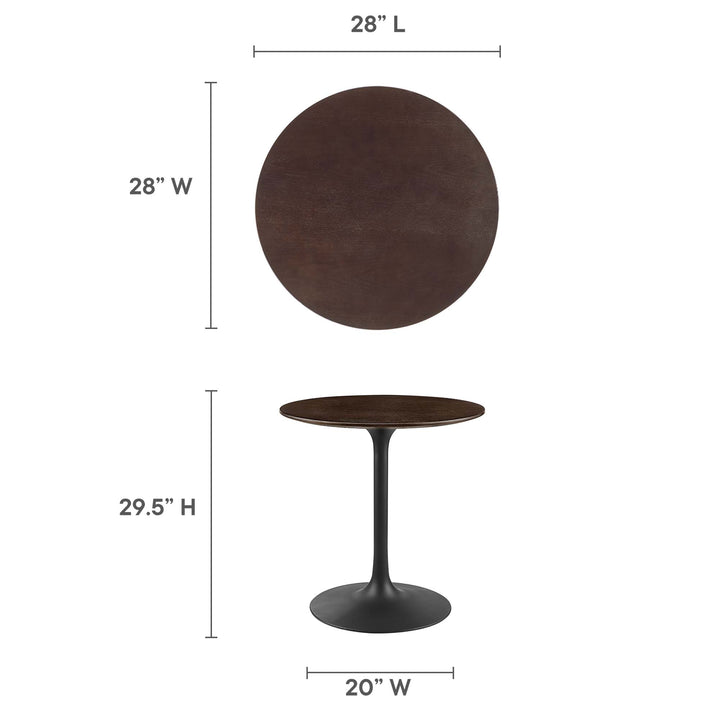 Luna 28" Round Wood Grain Dining Table