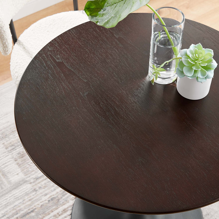 Luna 28" Round Wood Grain Dining Table