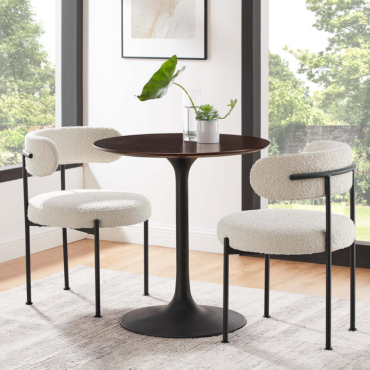Luna 28" Round Wood Grain Dining Table