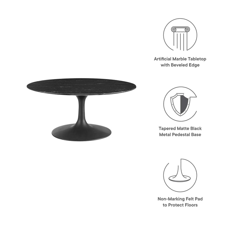 Livia 36" Round Replica Marble Coffee Table