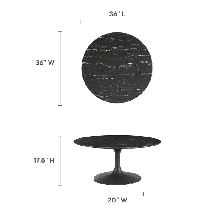 Livia 36" Round Replica Marble Coffee Table