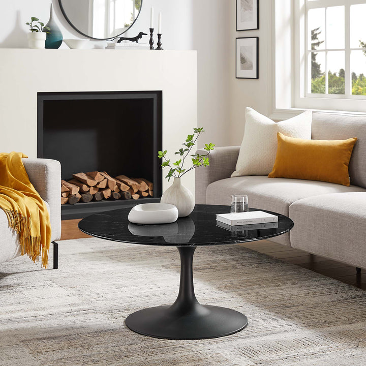 Livia 36" Round Replica Marble Coffee Table