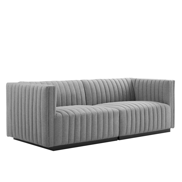 Serene Retreat Tufted Upholstered Fabric Sofa