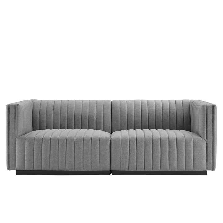 Serene Retreat Tufted Upholstered Fabric Sofa