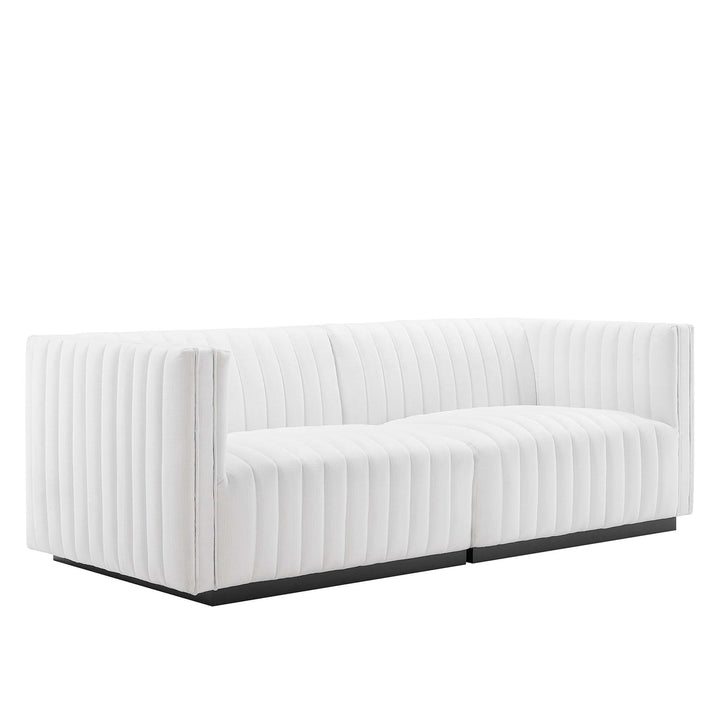 Serene Retreat Tufted Upholstered Fabric Sofa