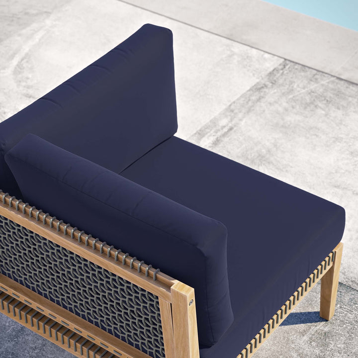 Coastal Oasis Outdoor Patio Teak Wood Corner Chair