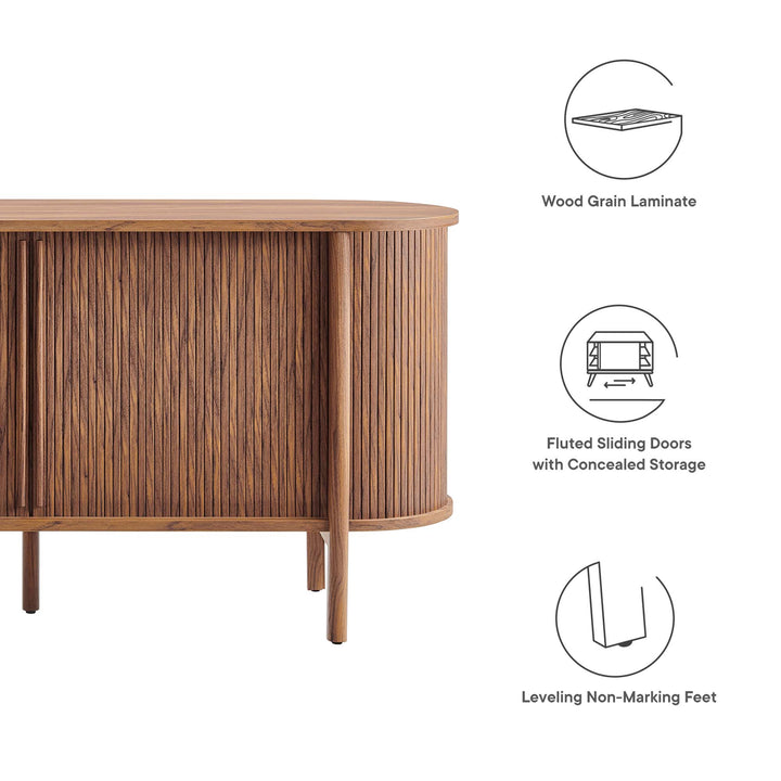 Oak Curved Sideboard