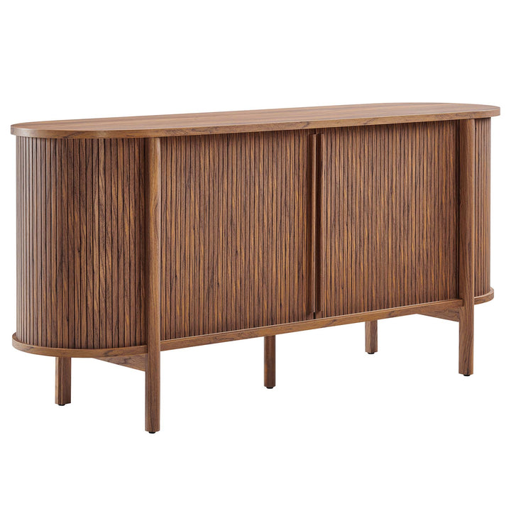 Oak Curved Sideboard
