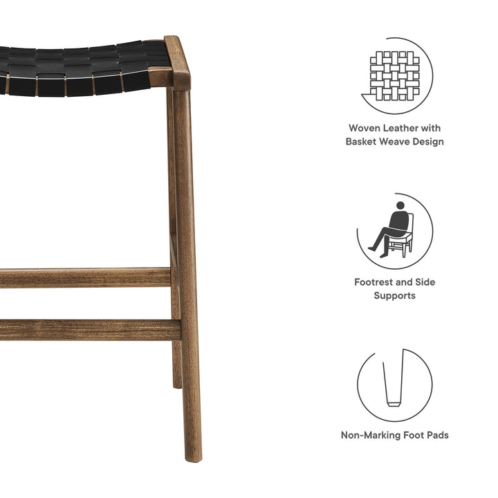 Sylvia Synthetic Leather Wooden Counter Stools Set of 2