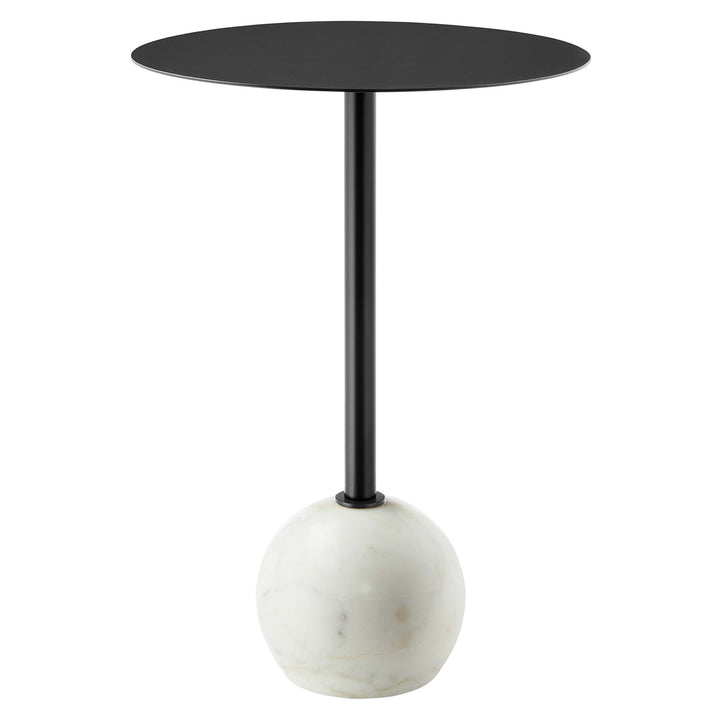 Amelia Round White Marble Side Table