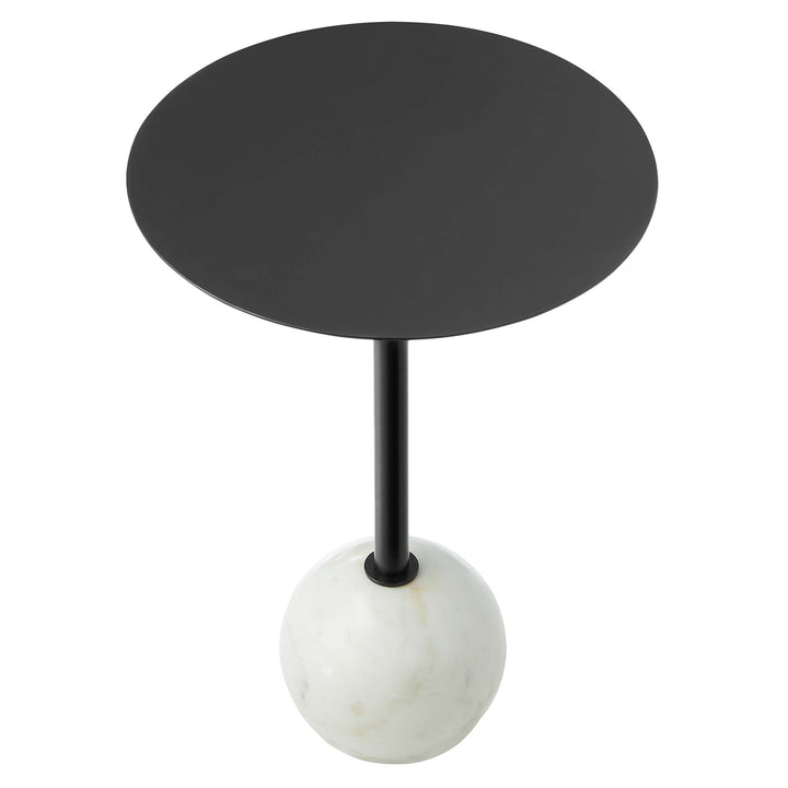 Amelia Round White Marble Side Table