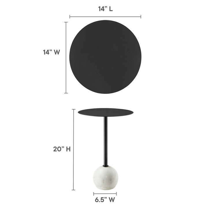 Amelia Round White Marble Side Table