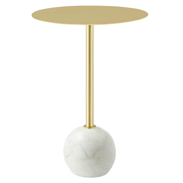 Amelia Round White Marble Side Table