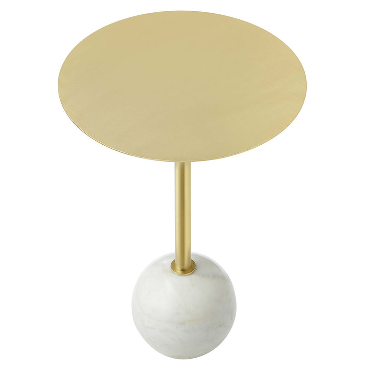 Amelia Round White Marble Side Table