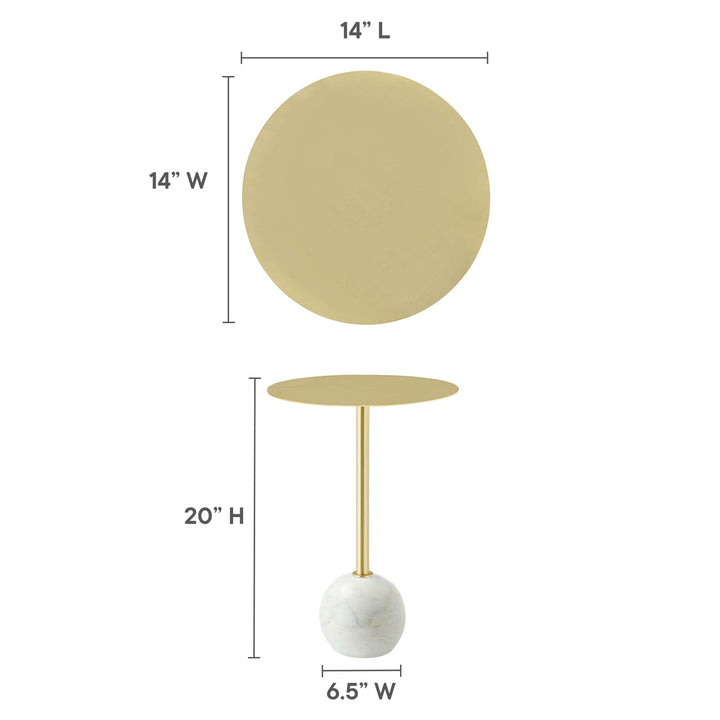 Amelia Round White Marble Side Table