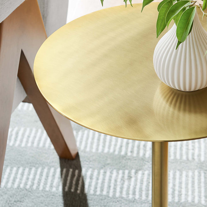 Amelia Round White Marble Side Table