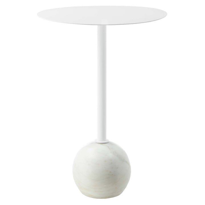 Amelia Round White Marble Side Table
