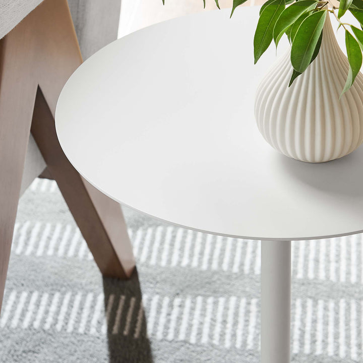 Amelia Round White Marble Side Table