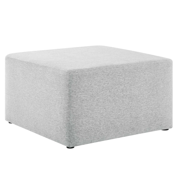 Chloe Luxe 28" Square Linen Heathered Fabric Upholstered Ottoman