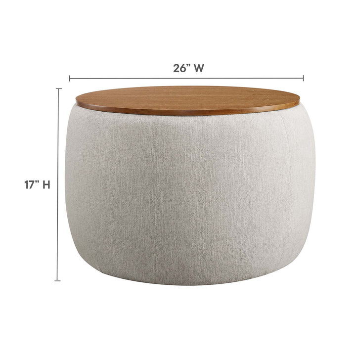 Piper Woven Heathered Fabric Upholstered Storage Ottoman