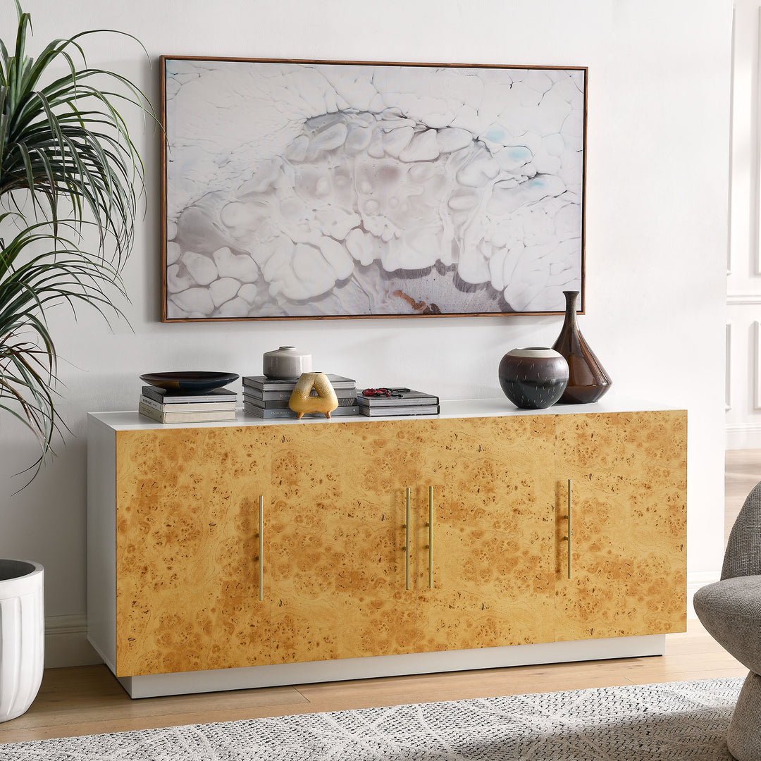 Stylish Storage Cabinet with Elegant Design - Abel Burl Wood Sideboard