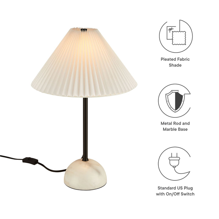 Lilia Marble Dome Table Lamp - Brass