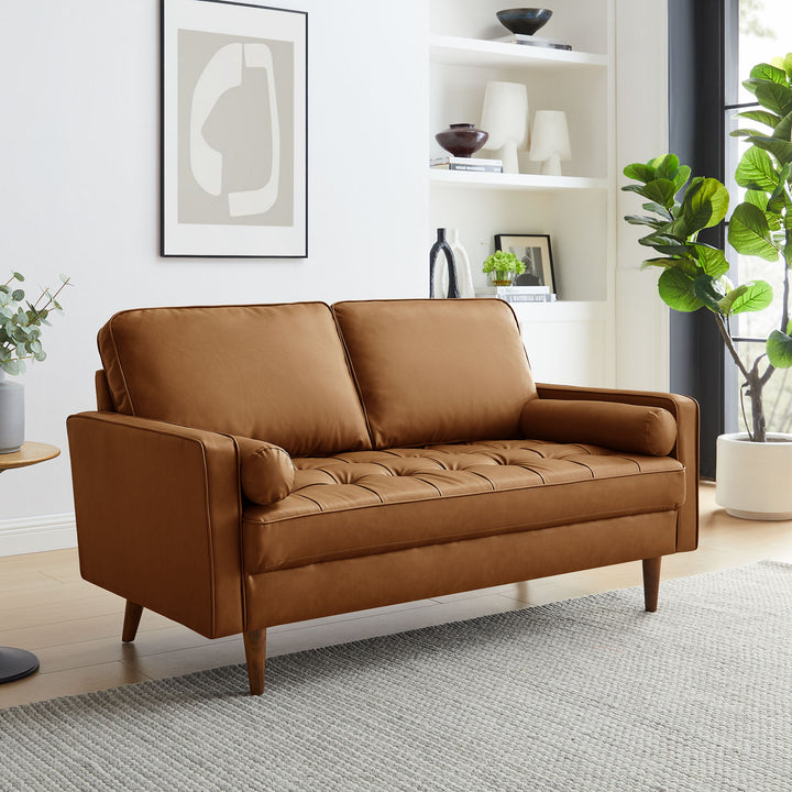 Sophisticate Modern Tufted Vegan Leather Couch