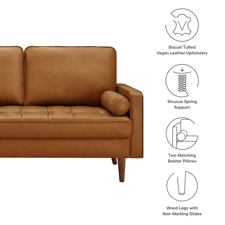 Sophisticate Modern Tufted Vegan Leather Couch
